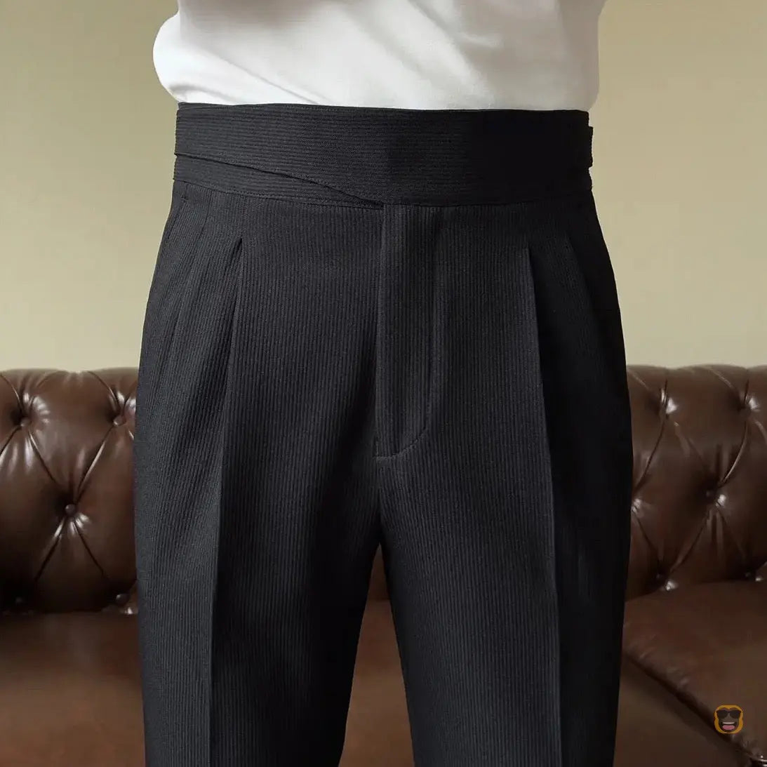 Men Casual Suit Pants High-waist Formal Dress Trousers - Buyseekr