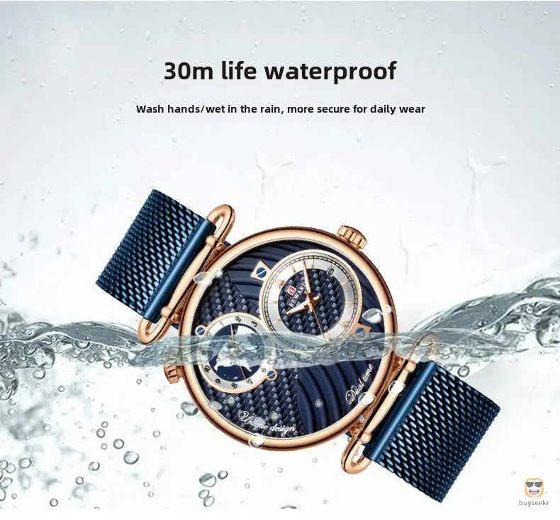 Multi-Time Zone Ultra-Thin Waterproof Men's Watch - Buyseekr
