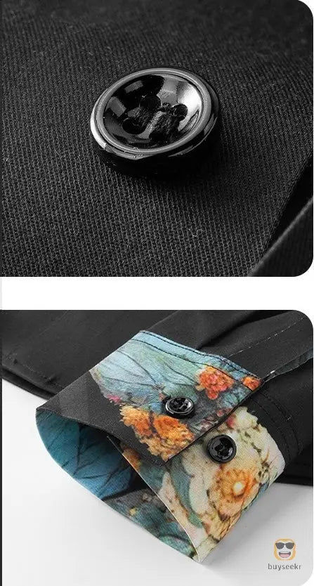 Rhinestone Men's Long Sleeve Button Shirt - Spring - Buyseekr