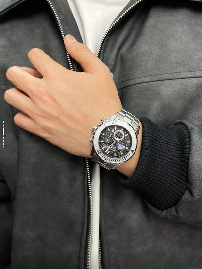 Luminous Quartz Watch – Galaxy-Inspired Night Glow Timepiece for Men