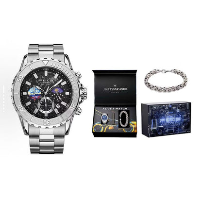 Luminous Quartz Watch – Galaxy-Inspired Night Glow Timepiece for Men