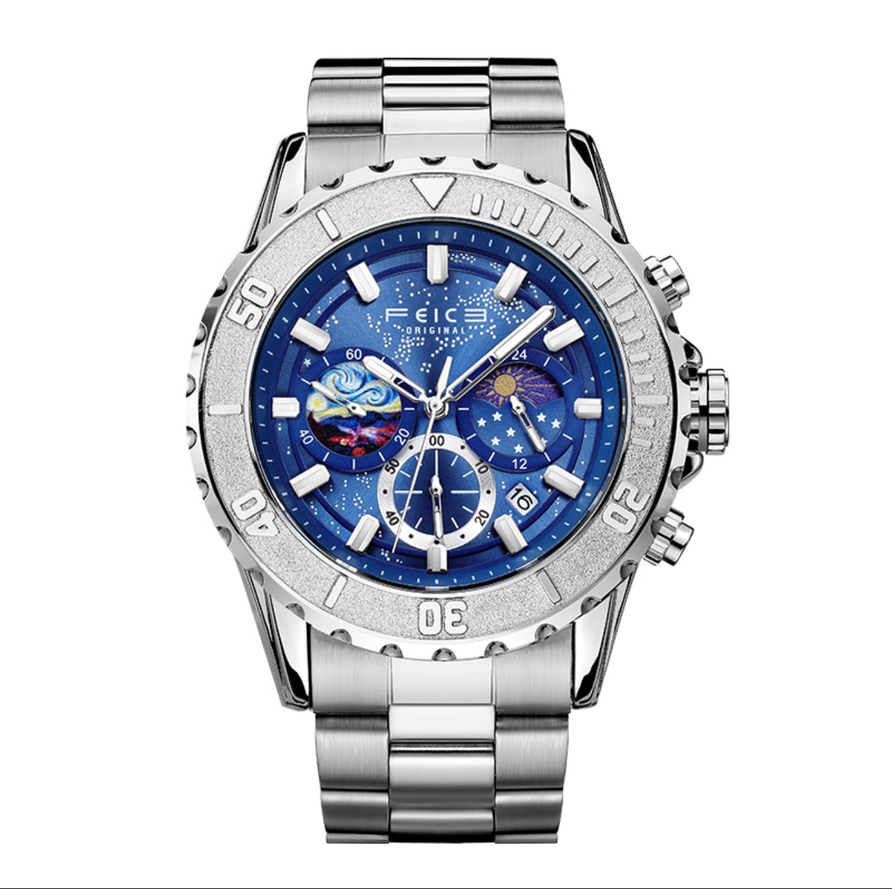 Luminous Quartz Watch – Galaxy-Inspired Night Glow Timepiece for Men