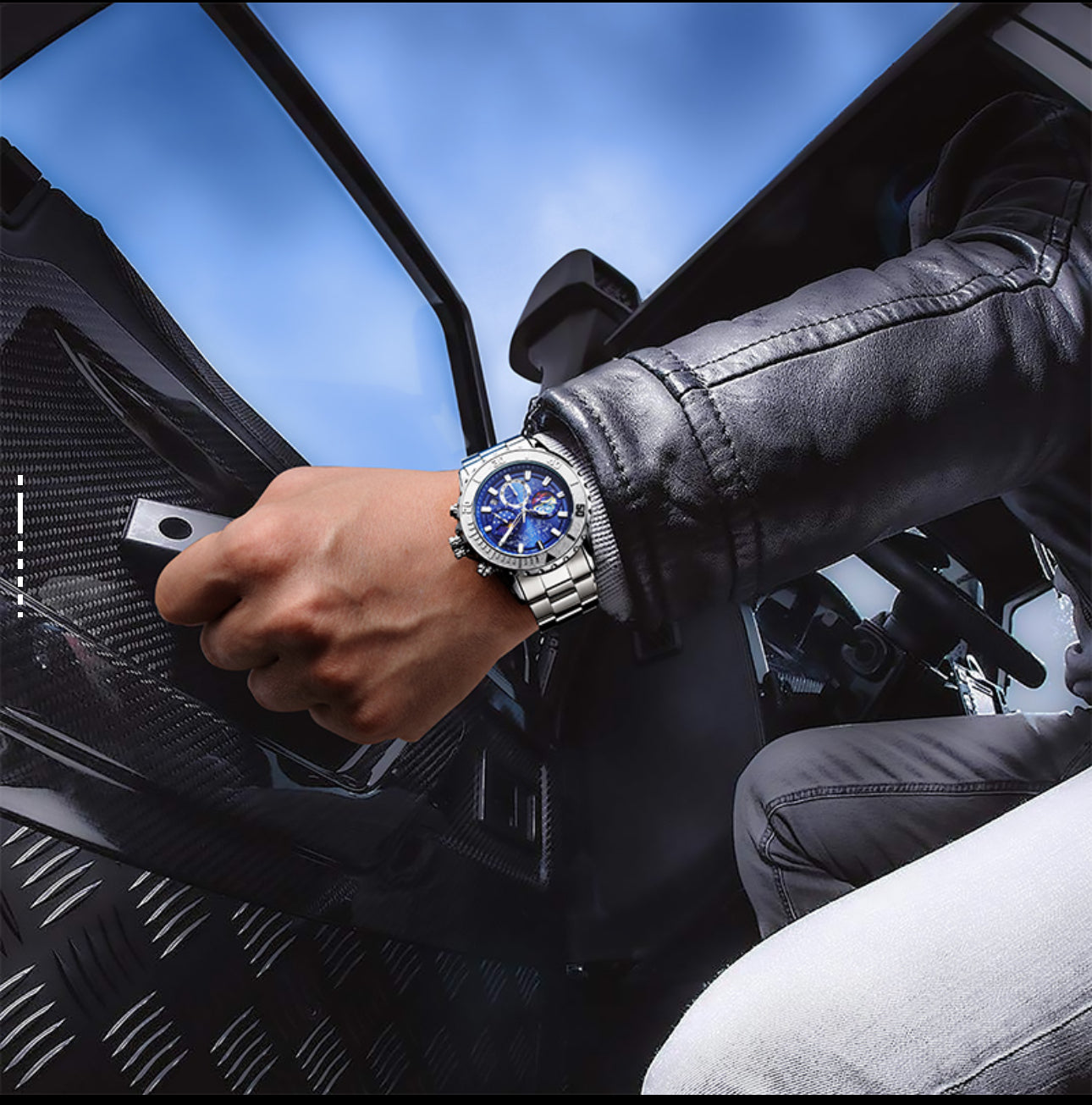Luminous Quartz Watch – Galaxy-Inspired Night Glow Timepiece for Men